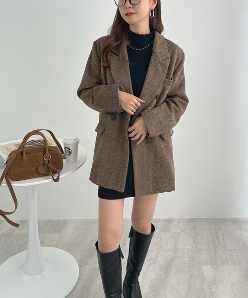 Futier land（フューティアランド）の「袖ボタンテーラードジャケット（テーラードジャケット・レディース・ブラック/ブラウン・MEDIUM/LARGE）」の13枚目の写真