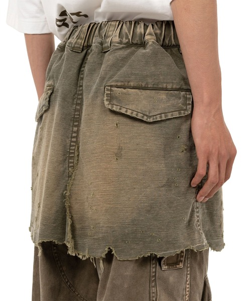 Maison MIHARA YASUHIRO（メゾンミハラヤスヒロ）の「【MIHARAYASUHIRO/ミハラヤスヒロ】WAIST LAYERD FLIGHT PANTS（カーゴパンツ・メンズ・カーキ/ブラック・46/44）」の7枚目の写真