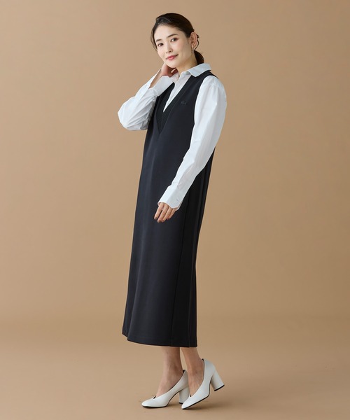 LACOSTE（ラコステ）の「ダンボールジャージニット ジャンパードレス / ジャンパースカート（ワンピース・レディース・ブラック/オリーブ/オフホワイト・34/36/38/40）」の17枚目の写真