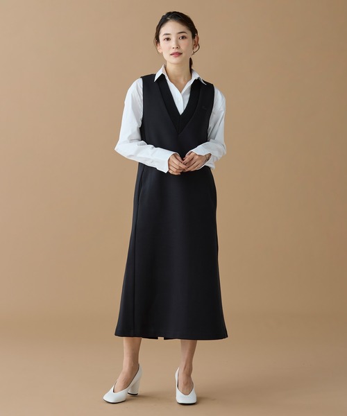 LACOSTE（ラコステ）の「ダンボールジャージニット ジャンパードレス / ジャンパースカート（ワンピース・レディース・ブラック/オリーブ/オフホワイト・34/36/38/40）」の19枚目の写真