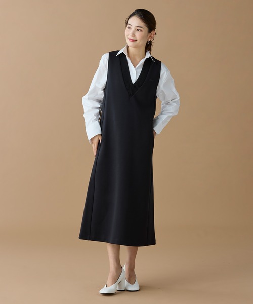 LACOSTE（ラコステ）の「ダンボールジャージニット ジャンパードレス / ジャンパースカート（ワンピース・レディース・ブラック/オリーブ/オフホワイト・34/36/38/40）」の20枚目の写真