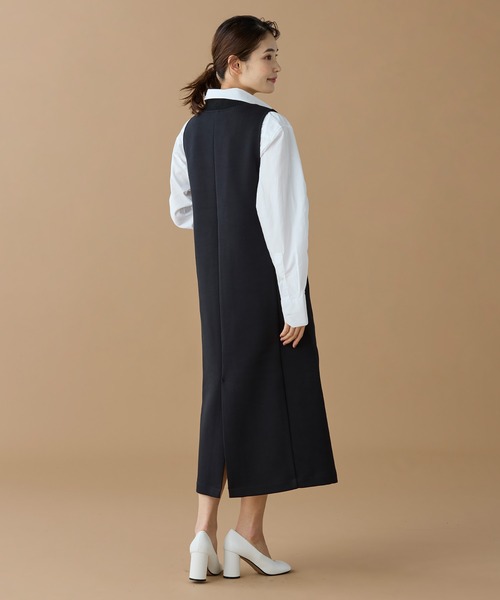 LACOSTE（ラコステ）の「ダンボールジャージニット ジャンパードレス / ジャンパースカート（ワンピース・レディース・ブラック/オリーブ/オフホワイト・34/36/38/40）」の22枚目の写真