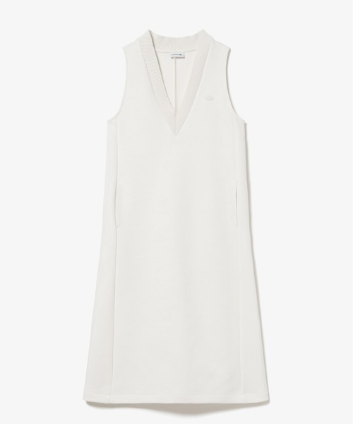 LACOSTE（ラコステ）の「ダンボールジャージニット ジャンパードレス / ジャンパースカート（ワンピース・レディース・ブラック/オリーブ/オフホワイト・34/36/38/40）」の4枚目の写真