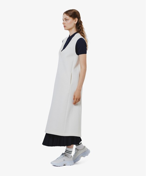 LACOSTE（ラコステ）の「ダンボールジャージニット ジャンパードレス / ジャンパースカート（ワンピース・レディース・ブラック/オリーブ/オフホワイト・34/36/38/40）」の7枚目の写真