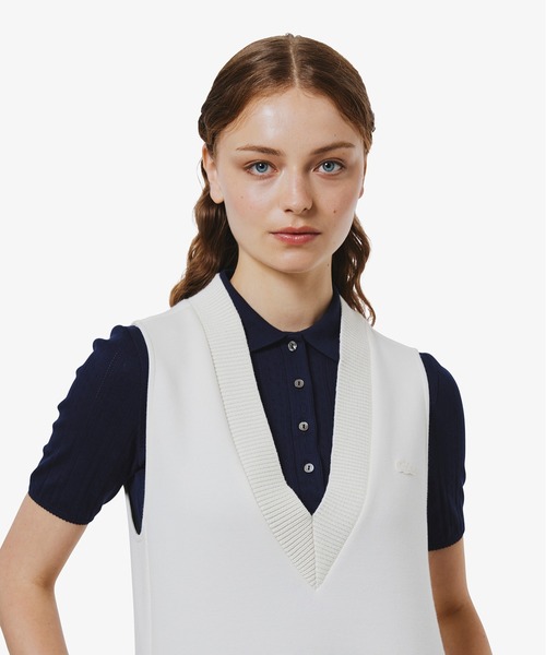 LACOSTE（ラコステ）の「ダンボールジャージニット ジャンパードレス / ジャンパースカート（ワンピース・レディース・ブラック/オリーブ/オフホワイト・34/36/38/40）」の10枚目の写真