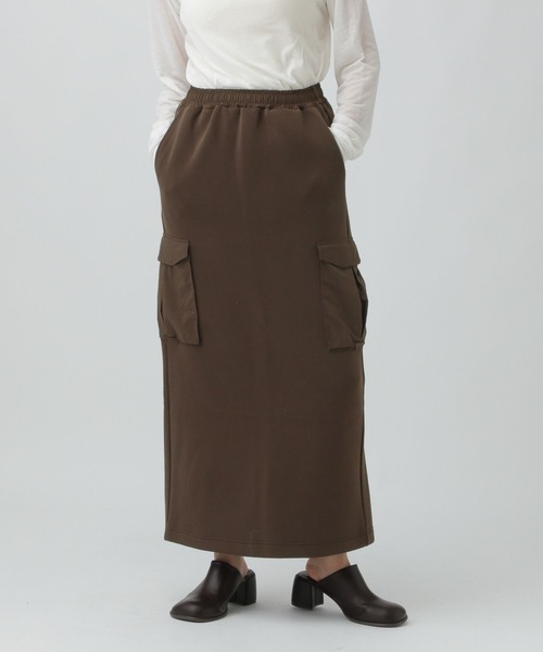 LEPSIM（レプシィム）の「パフエア異素材ナロースカート　576757（スカート・レディース・ブラウン/グレー/チャコールグレー・FREE）」の3枚目の写真