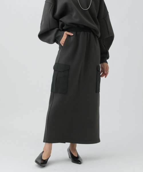 LEPSIM（レプシィム）の「パフエア異素材ナロースカート　576757（スカート・レディース・ブラウン/グレー/チャコールグレー・FREE）」の10枚目の写真