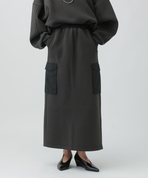 LEPSIM（レプシィム）の「パフエア異素材ナロースカート　576757（スカート・レディース・ブラウン/グレー/チャコールグレー・FREE）」の11枚目の写真