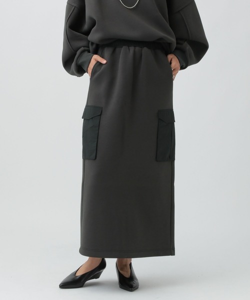LEPSIM（レプシィム）の「パフエア異素材ナロースカート　576757（スカート・レディース・ブラウン/グレー/チャコールグレー・FREE）」の12枚目の写真