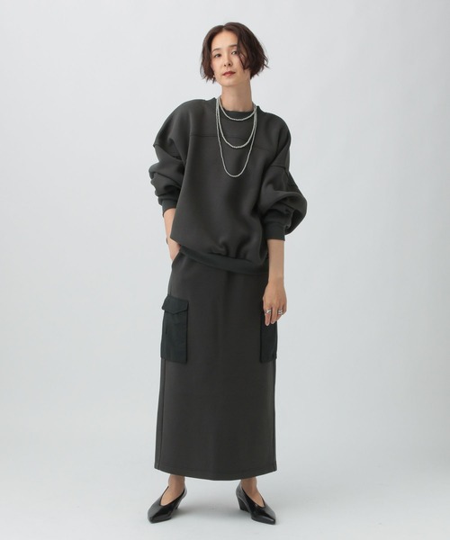 LEPSIM（レプシィム）の「パフエア異素材ナロースカート　576757（スカート・レディース・ブラウン/グレー/チャコールグレー・FREE）」の15枚目の写真