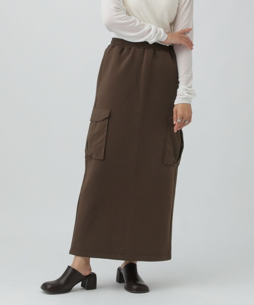 LEPSIM（レプシィム）の「パフエア異素材ナロースカート　576757（スカート・レディース・ブラウン/グレー/チャコールグレー・FREE）」の17枚目の写真