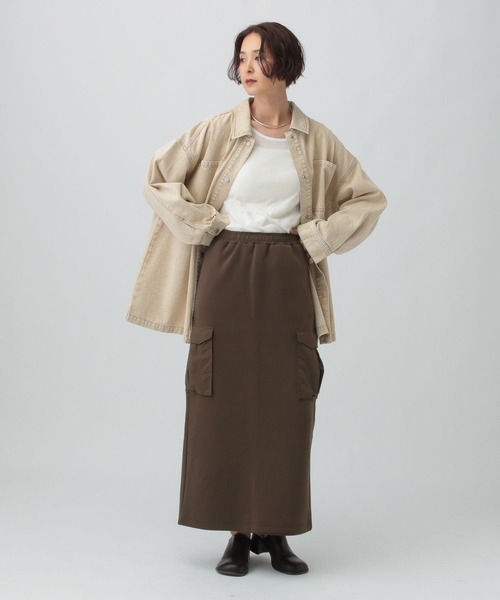 LEPSIM（レプシィム）の「パフエア異素材ナロースカート　576757（スカート・レディース・ブラウン/グレー/チャコールグレー・FREE）」の20枚目の写真