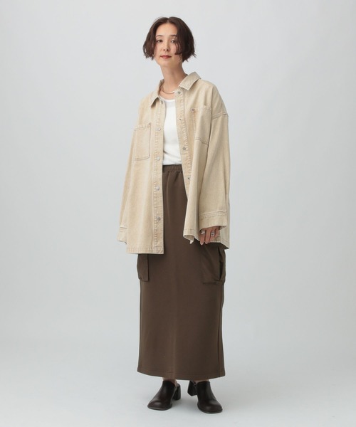 LEPSIM（レプシィム）の「パフエア異素材ナロースカート　576757（スカート・レディース・ブラウン/グレー/チャコールグレー・FREE）」の21枚目の写真