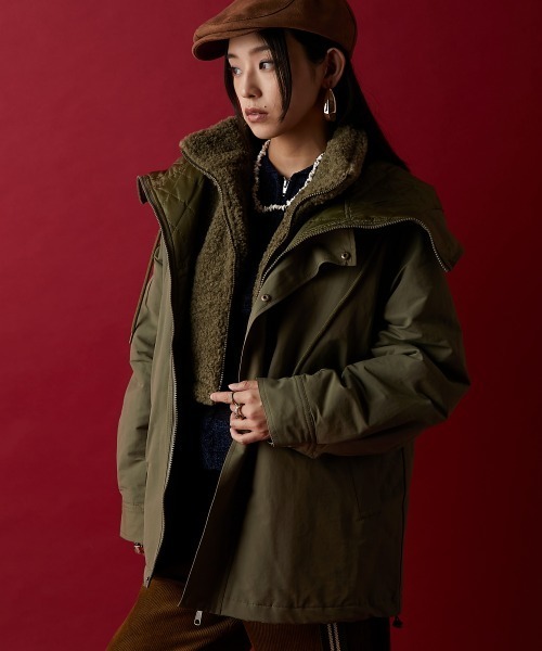 GEVS.（ジェイヴィス）の「ライナーベスト付ブルゾン＜大きいサイズ有＞GEVS.（ブルゾン・レディース・カーキ/ブラック・5L/4L/3L/LL/L/M）」の4枚目の写真