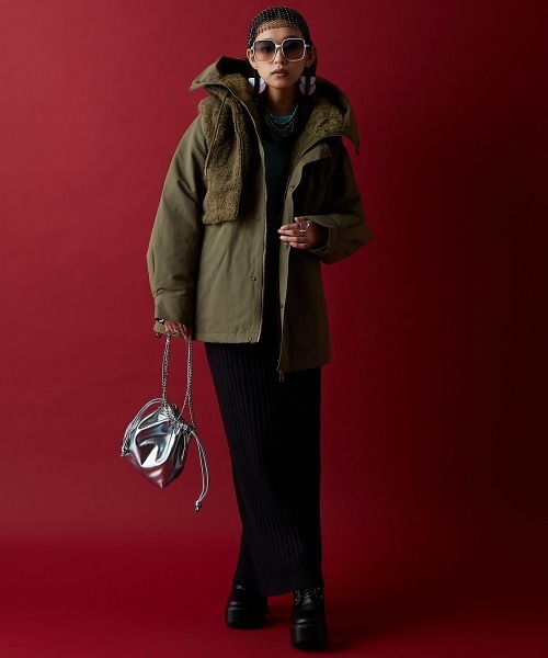 GEVS.（ジェイヴィス）の「ライナーベスト付ブルゾン＜大きいサイズ有＞GEVS.（ブルゾン・レディース・カーキ/ブラック・5L/4L/3L/LL/L/M）」の6枚目の写真