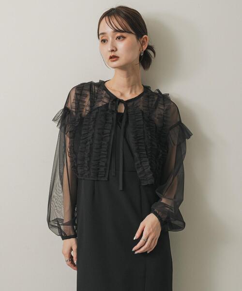 【BLACK】2Pチュールボレロセットキャミワンピース セール】2Pチュールボレロセットキャミワンピース（ワンピース