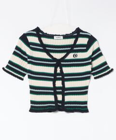 MULTI BORDER LOGO KNIT POLO TOP（Tシャツ/カットソー）｜Ameri