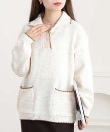je crois soi 衿付き ニットプルオーバー