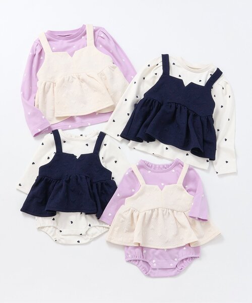 apres les cours（アプレレクール）の「【WEB限定/リンク】ハートキルトビスチェ&総柄インナー2Pセット_ジュニア対応（Tシャツ/カットソー・キッズ・ラベンダー/ネイビー・90/80/100/110/120/130/140）」の8枚目の写真