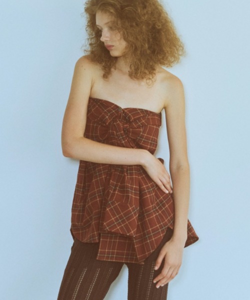 EN NEUME（エンノイム）の「Checked Flannel Over Shirt（シャツ/ブラウス・レディース・オレンジ/ネイビー/グリーン・FREE）」の3枚目の写真