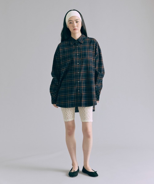 EN NEUME（エンノイム）の「Checked Flannel Over Shirt（シャツ/ブラウス・レディース・オレンジ/ネイビー/グリーン・FREE）」の16枚目の写真