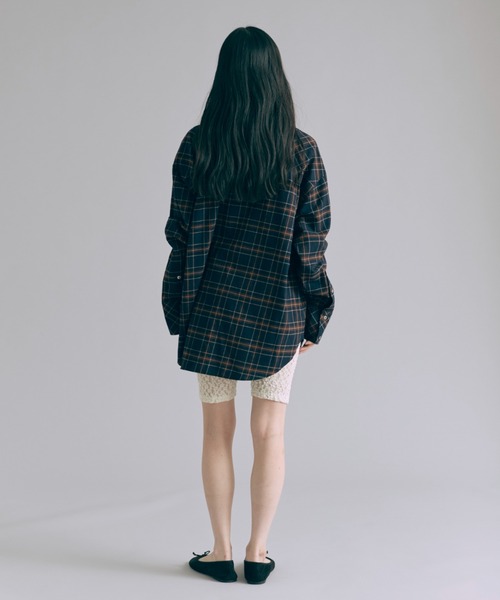 EN NEUME（エンノイム）の「Checked Flannel Over Shirt（シャツ/ブラウス・レディース・オレンジ/ネイビー/グリーン・FREE）」の18枚目の写真