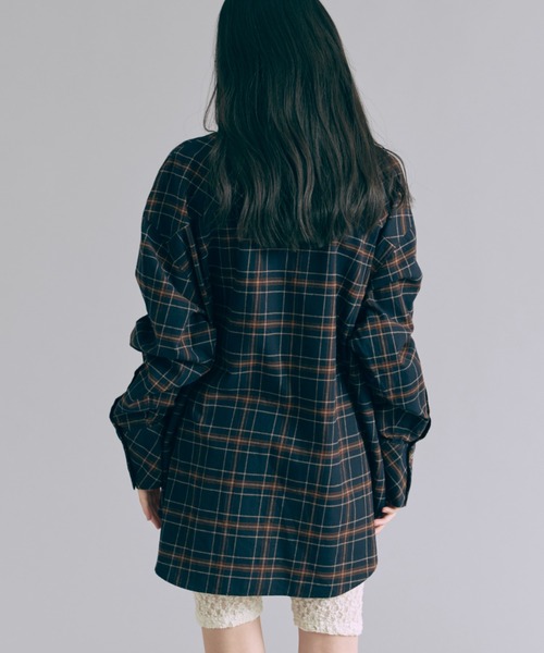 EN NEUME（エンノイム）の「Checked Flannel Over Shirt（シャツ/ブラウス・レディース・オレンジ/ネイビー/グリーン・FREE）」の6枚目の写真