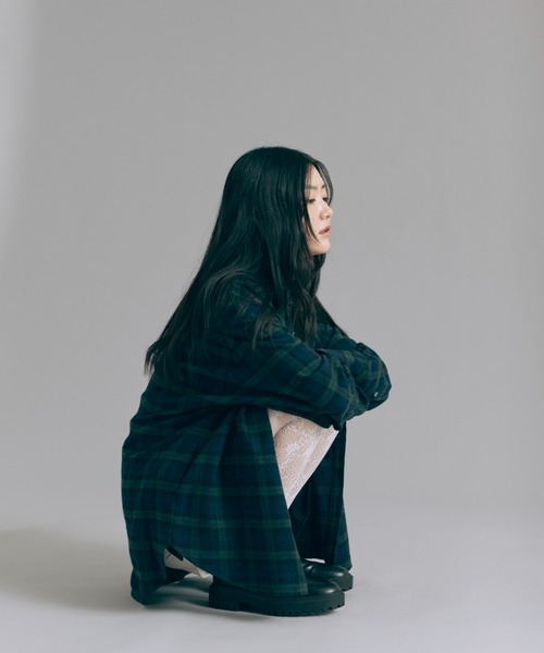 EN NEUME（エンノイム）の「Checked Flannel Over Shirt（シャツ/ブラウス・レディース・オレンジ/ネイビー/グリーン・FREE）」の13枚目の写真