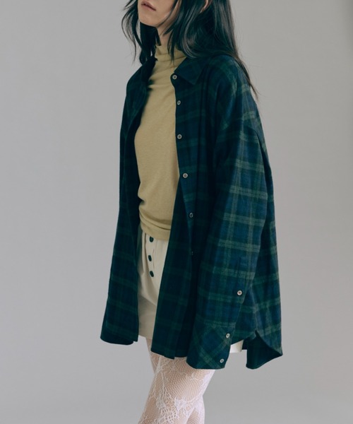 EN NEUME（エンノイム）の「Checked Flannel Over Shirt（シャツ/ブラウス・レディース・オレンジ/ネイビー/グリーン・FREE）」の11枚目の写真