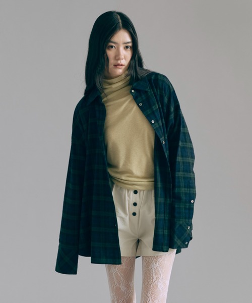 EN NEUME（エンノイム）の「Checked Flannel Over Shirt（シャツ/ブラウス・レディース・オレンジ/ネイビー/グリーン・FREE）」の10枚目の写真