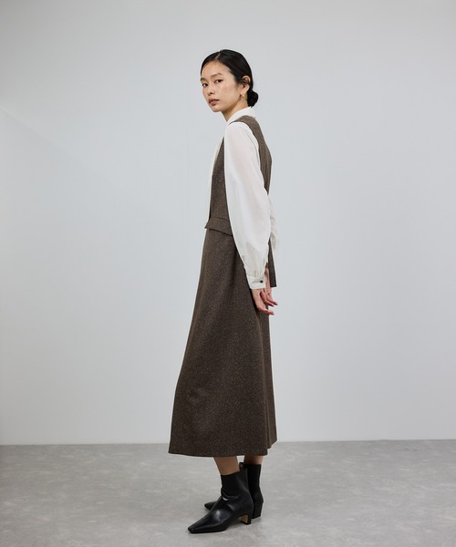 ROPE'（ロペ）の「スノーツイードジャンパースカート/イージーケア（ワンピース・レディース・ベージュ/ブラウン・FREE）」の5枚目の写真