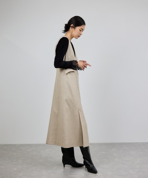 ROPE'（ロペ）の「スノーツイードジャンパースカート/イージーケア（ワンピース・レディース・ベージュ/ブラウン・FREE）」の14枚目の写真