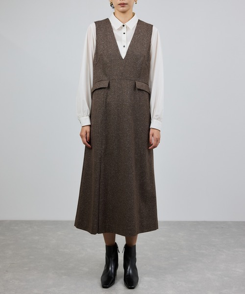 ROPE'（ロペ）の「スノーツイードジャンパースカート/イージーケア（ワンピース・レディース・ベージュ/ブラウン・FREE）」の10枚目の写真
