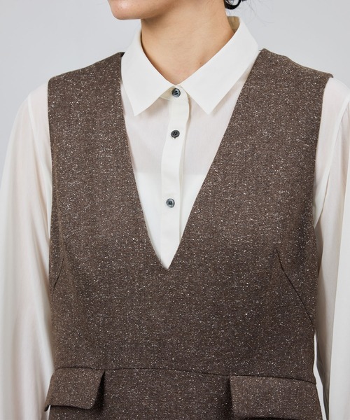 ROPE'（ロペ）の「スノーツイードジャンパースカート/イージーケア（ワンピース・レディース・ベージュ/ブラウン・FREE）」の19枚目の写真