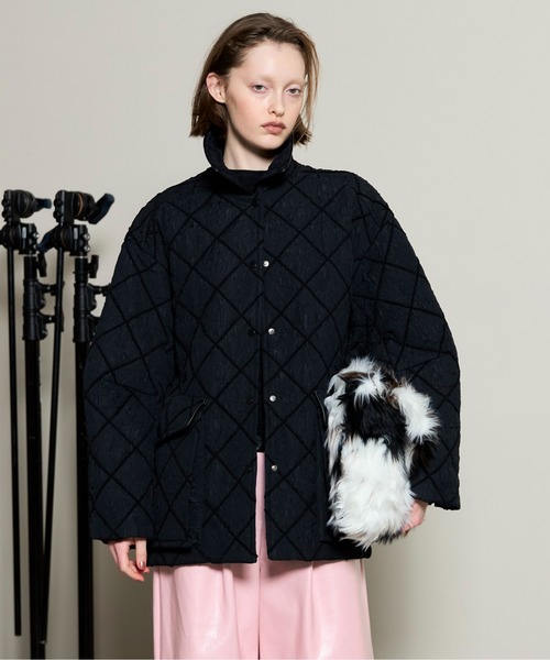 MAISON SPECIAL（メゾンスペシャル）の「Multi Fabric Mole Quilted Blouson / マルチファブリックモールキルティングブルゾン（ブルゾン・レディース・マルチ/ブラック/ホワイト・FREE）」の3枚目の写真