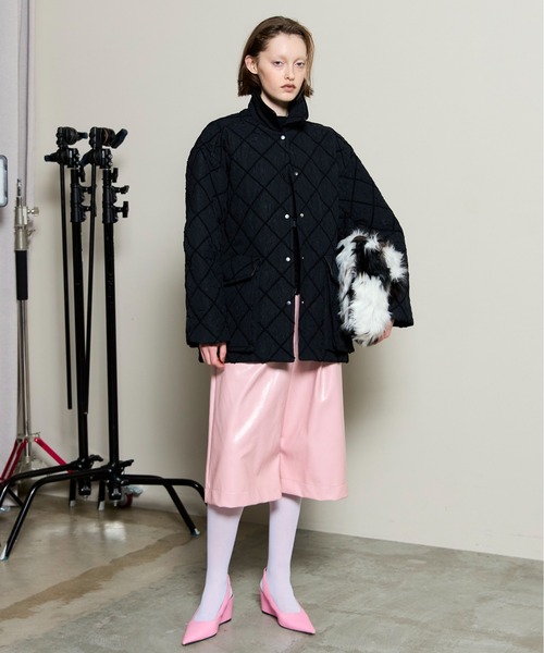 MAISON SPECIAL（メゾンスペシャル）の「Multi Fabric Mole Quilted Blouson / マルチファブリックモールキルティングブルゾン（ブルゾン・レディース・マルチ/ブラック/ホワイト・FREE）」の4枚目の写真