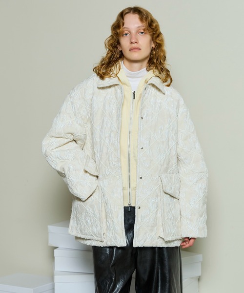 MAISON SPECIAL（メゾンスペシャル）の「Multi Fabric Mole Quilted Blouson / マルチファブリックモールキルティングブルゾン（ブルゾン・レディース・マルチ/ブラック/ホワイト・FREE）」の7枚目の写真