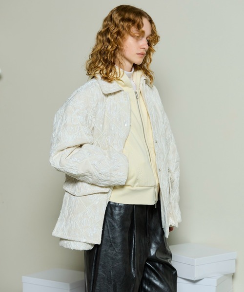 MAISON SPECIAL（メゾンスペシャル）の「Multi Fabric Mole Quilted Blouson / マルチファブリックモールキルティングブルゾン（ブルゾン・レディース・マルチ/ブラック/ホワイト・FREE）」の9枚目の写真