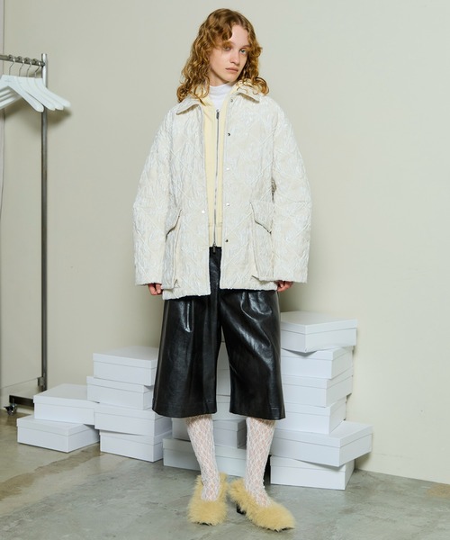 MAISON SPECIAL（メゾンスペシャル）の「Multi Fabric Mole Quilted Blouson / マルチファブリックモールキルティングブルゾン（ブルゾン・レディース・マルチ/ブラック/ホワイト・FREE）」の12枚目の写真