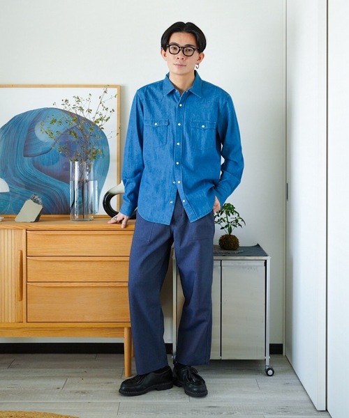 ZOZOMARKET(ゾゾマーケット)の「ZOZOMARKET by idaka - デニム ウエスタンシャツ(シャツ/ブラウス・メンズ・ブルー・マルチサイズ)」の3枚目の写真