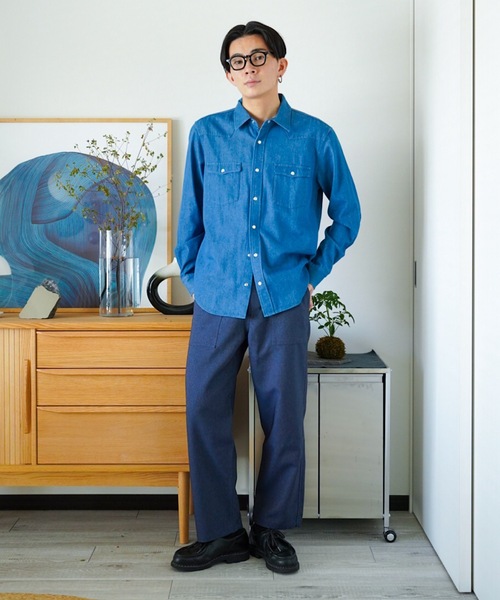 ZOZOMARKET(ゾゾマーケット)の「ZOZOMARKET by idaka - デニム ウエスタンシャツ(シャツ/ブラウス・メンズ・ブルー・マルチサイズ)」の5枚目の写真
