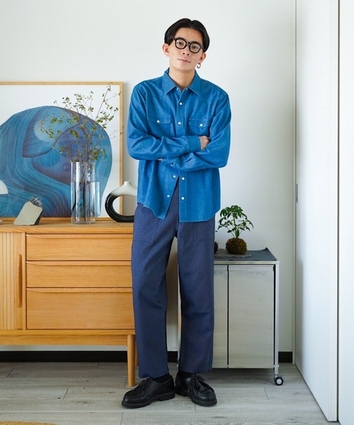 ZOZOMARKET(ゾゾマーケット)の「ZOZOMARKET by idaka - デニム ウエスタンシャツ(シャツ/ブラウス・メンズ・ブルー・マルチサイズ)」の6枚目の写真