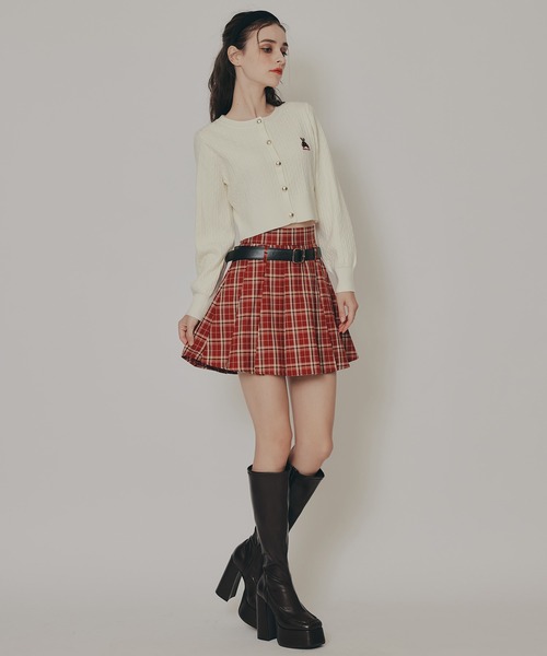 REDYAZEL（レディアゼル）の「Azelyミニケーブルニットカーディガン（カーディガン/ボレロ・レディース・ネイビー/オフホワイト/グリーン/ボルドー/イエロー/ミント・FREE）」の12枚目の写真