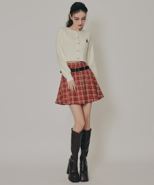 REDYAZEL（レディアゼル）の「Azelyミニケーブルニットカーディガン（カーディガン/ボレロ・レディース・ネイビー/オフホワイト/グリーン/ボルドー/イエロー/ミント・FREE）」の13枚目の写真