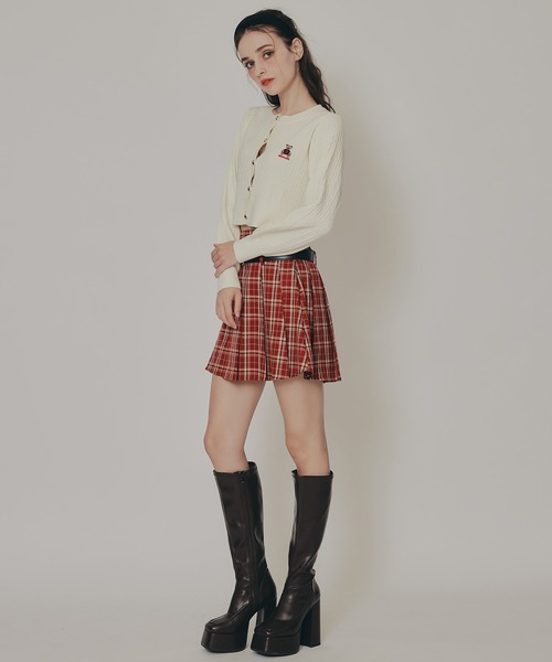 REDYAZEL（レディアゼル）の「Azelyミニケーブルニットカーディガン（カーディガン/ボレロ・レディース・ネイビー/オフホワイト/グリーン/ボルドー/イエロー/ミント・FREE）」の14枚目の写真