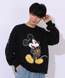 親子お揃い ディズニー ヒョウ柄裏起毛トレーナー 1014A