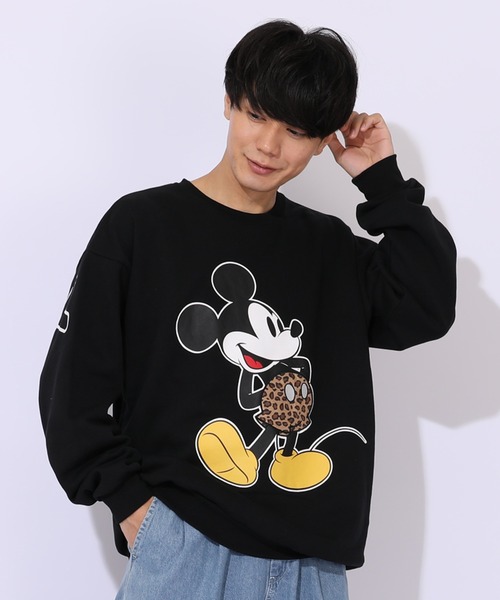 Disney（ディズニー）の「親子お揃い ディズニー ヒョウ柄裏起毛トレーナー 1014A（スウェット・レディース・その他9/ブラック×レッド・S/M/L/XL）」の2枚目の写真