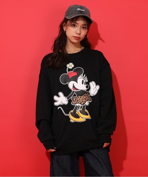 Disney（ディズニー）の「親子お揃い ディズニー ヒョウ柄裏起毛トレーナー 1014A（スウェット・レディース・その他9/ブラック×レッド・S/M/L/XL）」の13枚目の写真