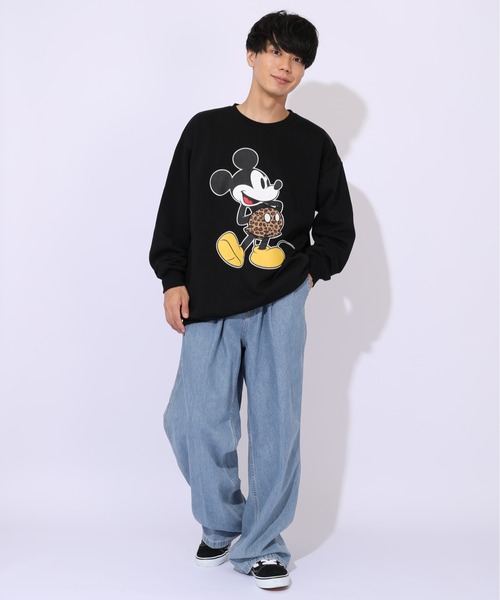 Disney（ディズニー）の「親子お揃い ディズニー ヒョウ柄裏起毛トレーナー 1014A（スウェット・レディース・その他9/ブラック×レッド・S/M/L/XL）」の16枚目の写真