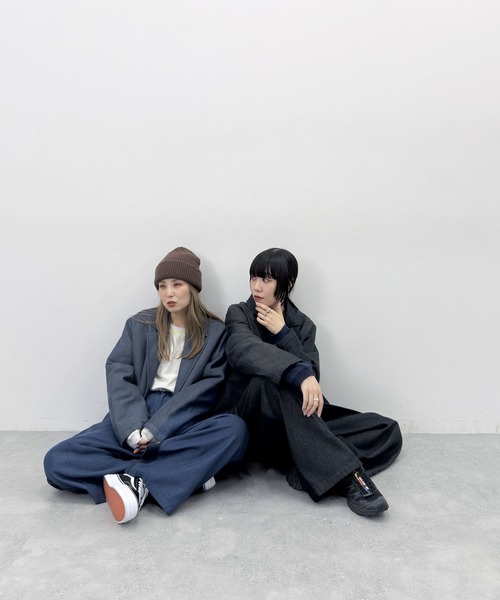 niko and...（ニコアンド）の「[MODE NORM CORE] CAツイルバッティンジャケットコート（テーラードジャケット・レディース・ネイビー/ブラウン/ブラック・FREE）」の4枚目の写真